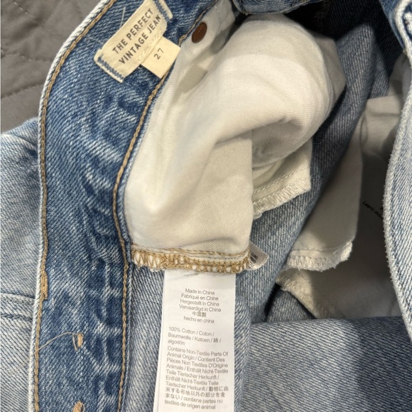 Madewell Blue Straight Leg Jeans with Distressed Details - Picture 2 of 12